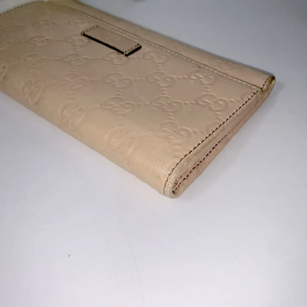Authentic GUCCI Guccissima Long Clutch  Wallet Beige - Picture 8 of 14